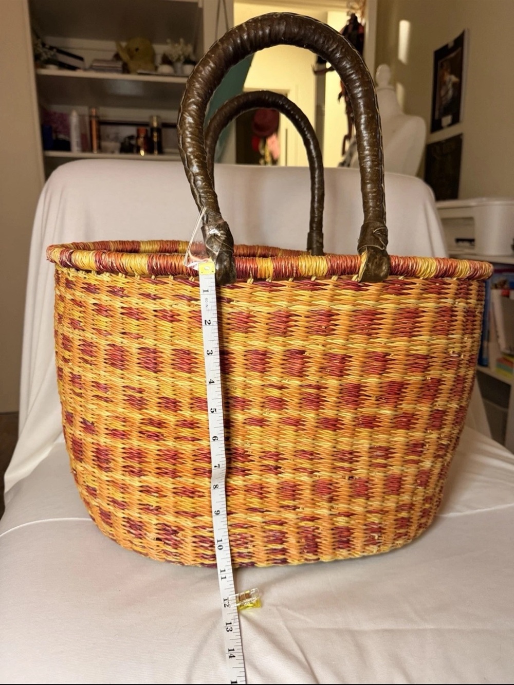 Alaffia woven basket, handmade in Ghana.